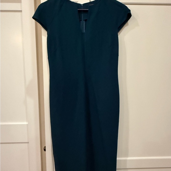 Brooks Brothers set- embroidered Floral jacket w/ coordinating solid teal dress - Picture 7 of 10